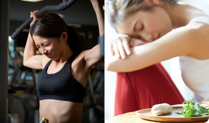 食事制限する女性